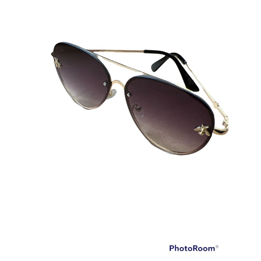 Aviator Style Violet Gradient lenes/ Bee motif